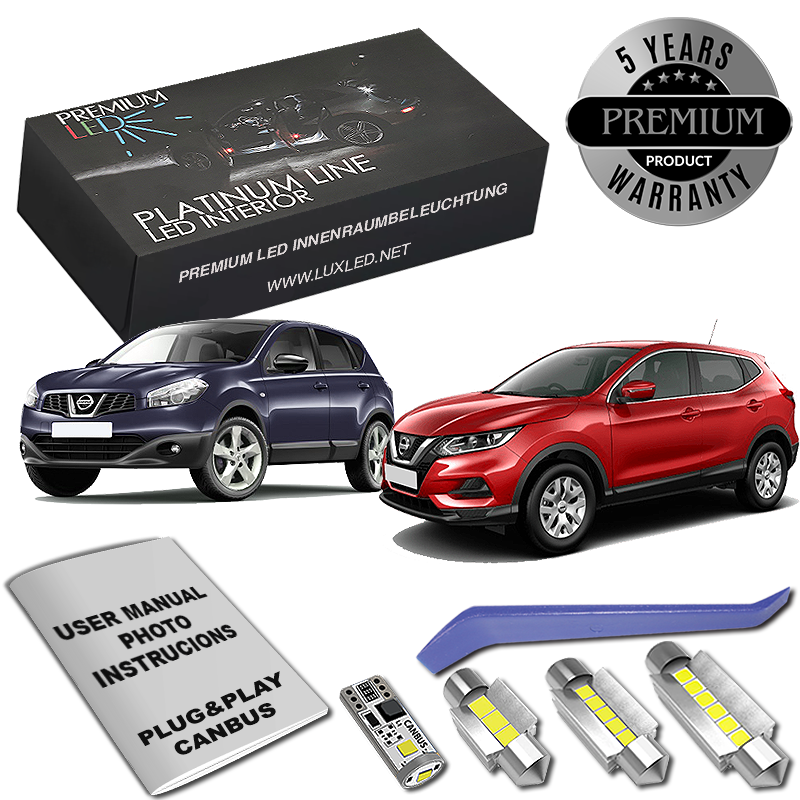 Nissan Qashqai J10 LED Κιτ Εσωτερικού Φωτισμού